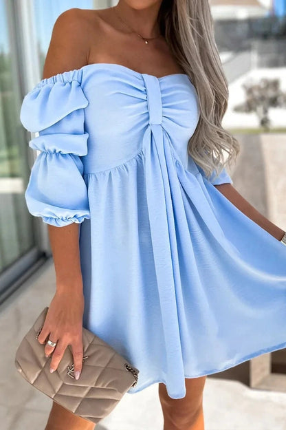 Elegant Off-Shoulder Backless Mini Dress