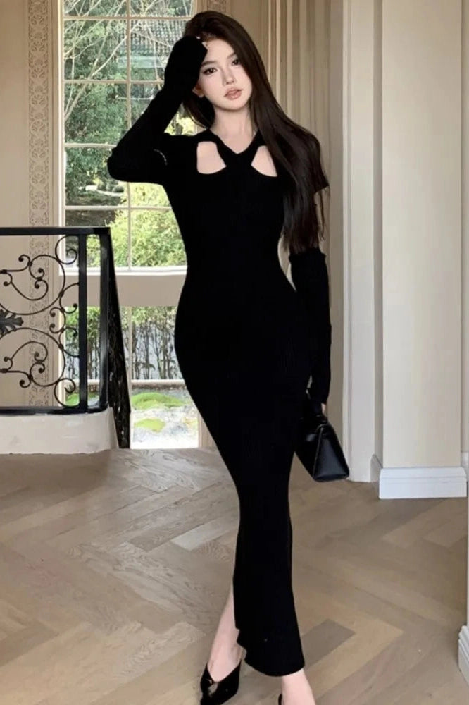 Long Sleeve Bodycon Maxi Dress