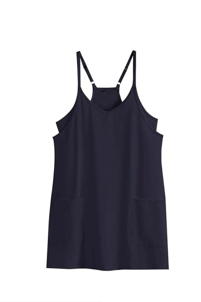 Sleeveless Pockets Mini Dress