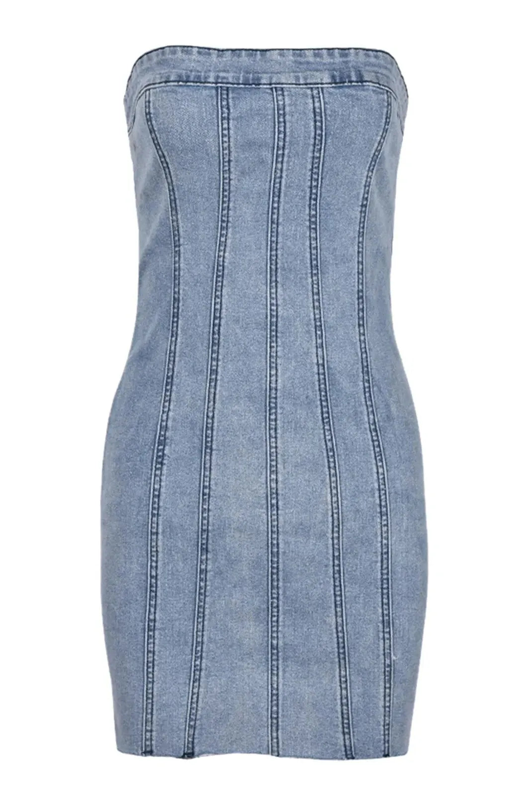 Elegant Backless Jeans Short Dress