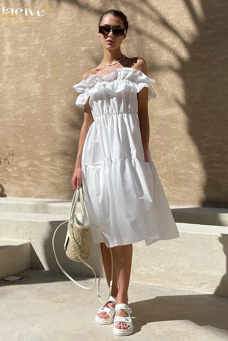 Elegant Sleeveless Midi Dress