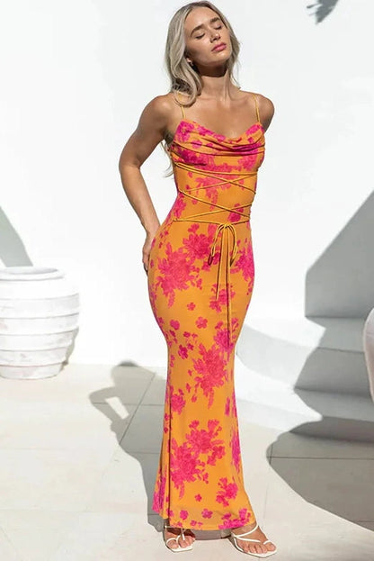 Printed Sleeveless Bodycon Maxi Dress