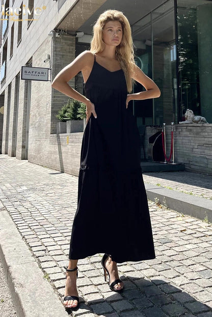 Elegant Strap Sleeveless Maxi Dress