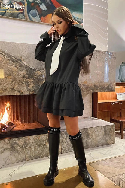 Elegant Long Sleeve Mini Dress