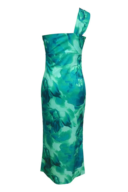 Elegant Printed Sleeveless Midi Dress