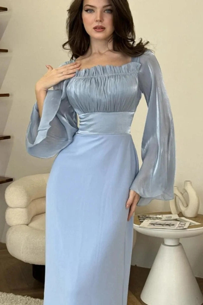 Flare Sleeve Bodycon Maxi Dress