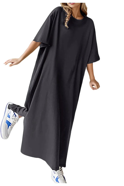 Short Sleeve Loose Maxi Dress