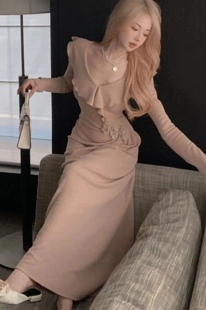 Elegant Long Sleeves Maxi Dress