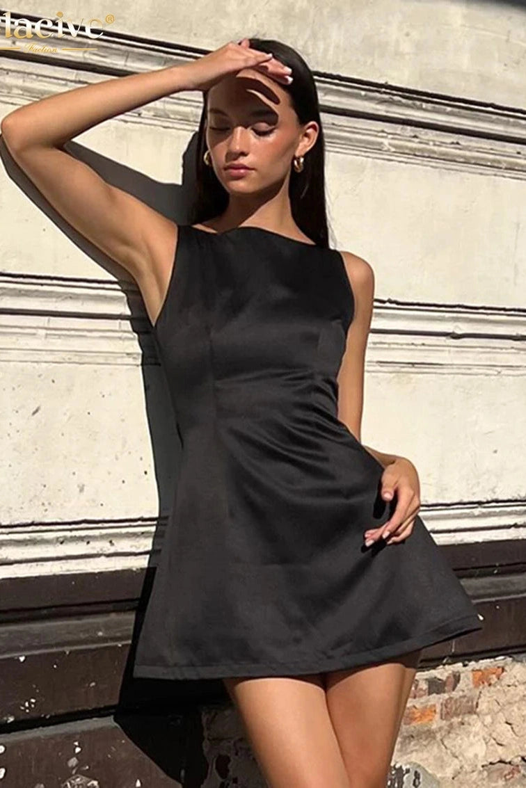 O-Neck Sleeveless Mini Dress