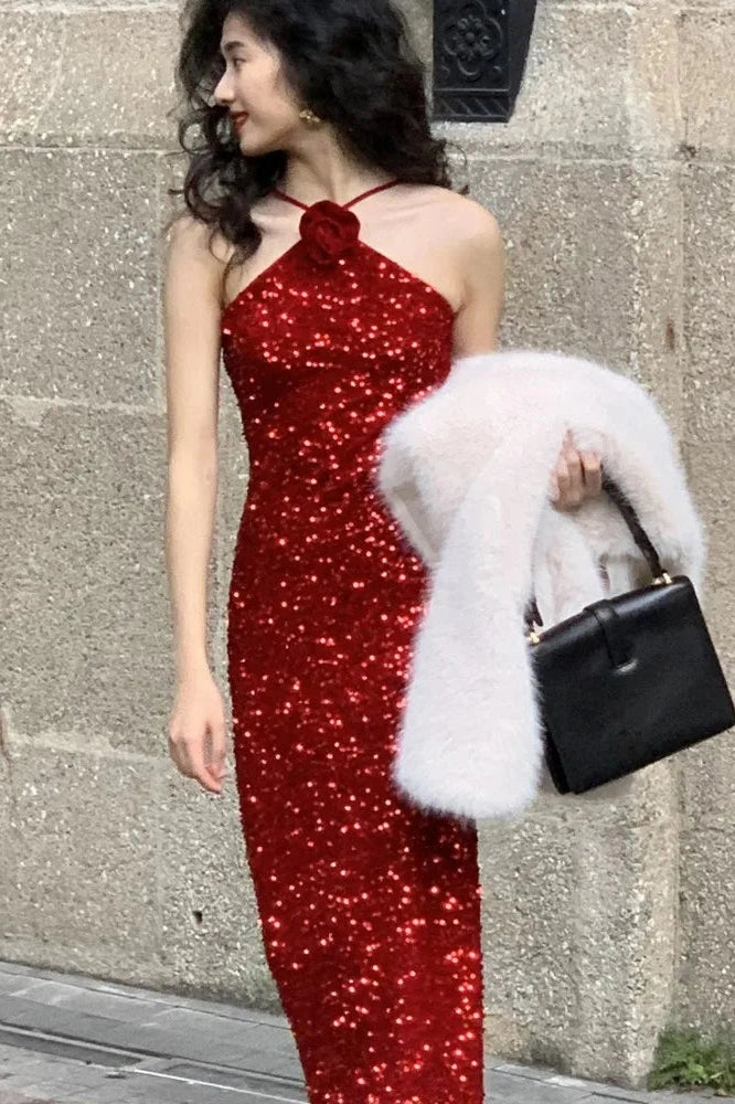 Velvet Sleeveless Bodycon Maxi Dress