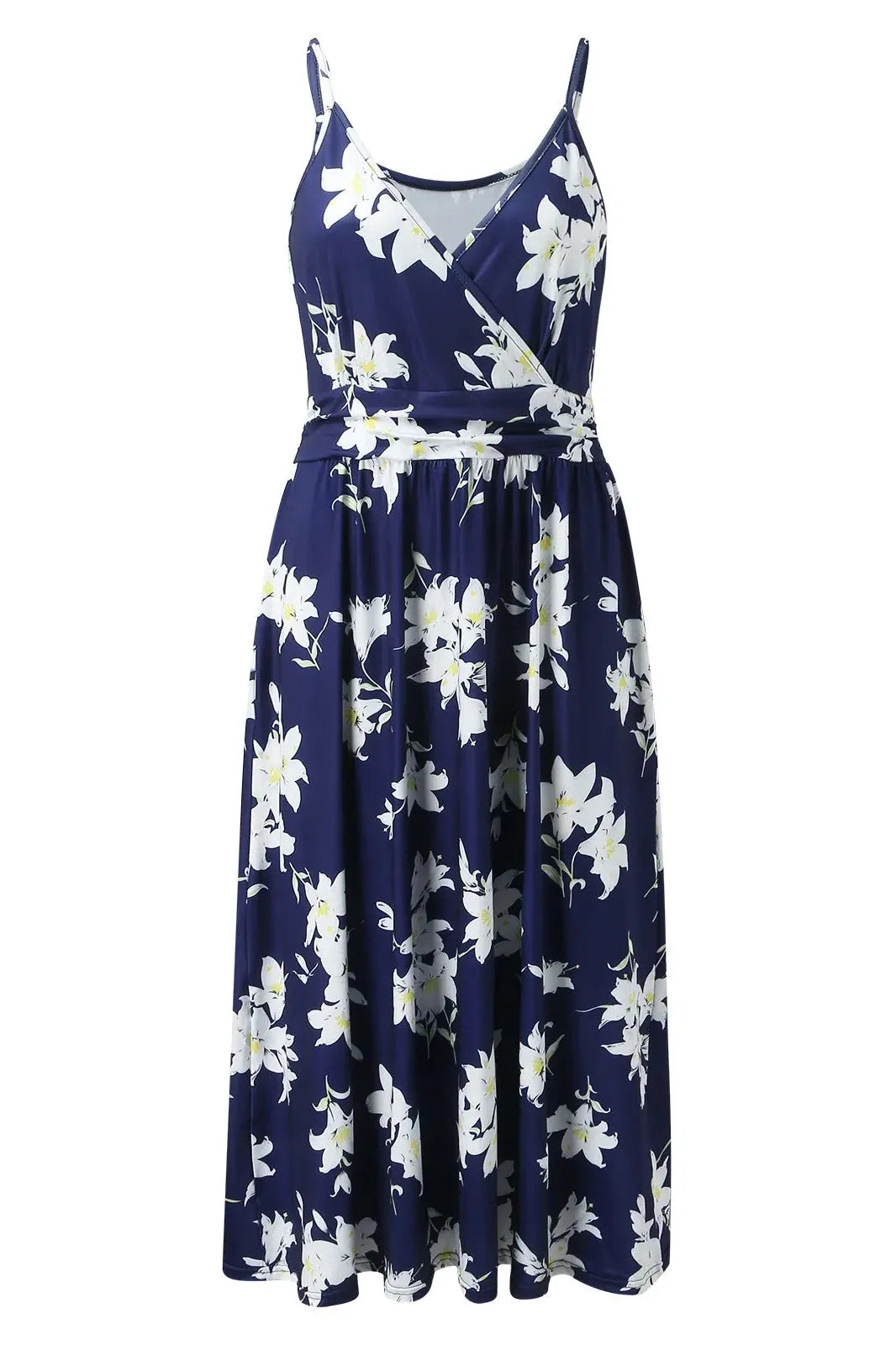 Sleeveless Neck A-Line Flare Midi Dress