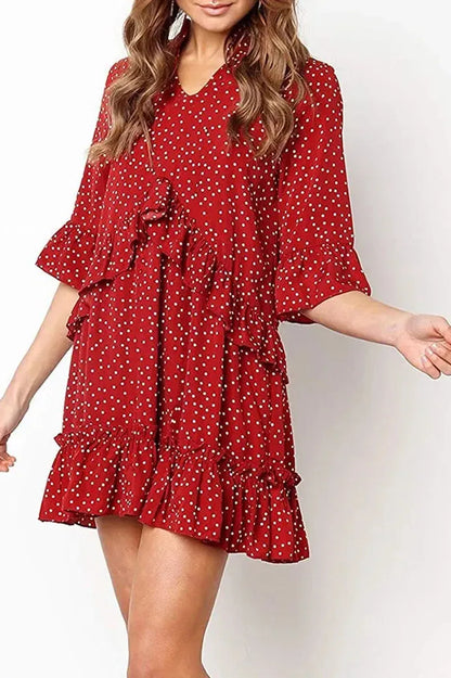 Polka Dot Print Mini Dress