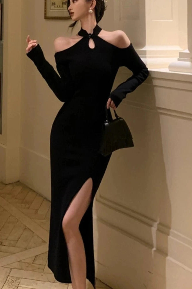 Elegant Long Sleeve Bodycon Maxi Dress