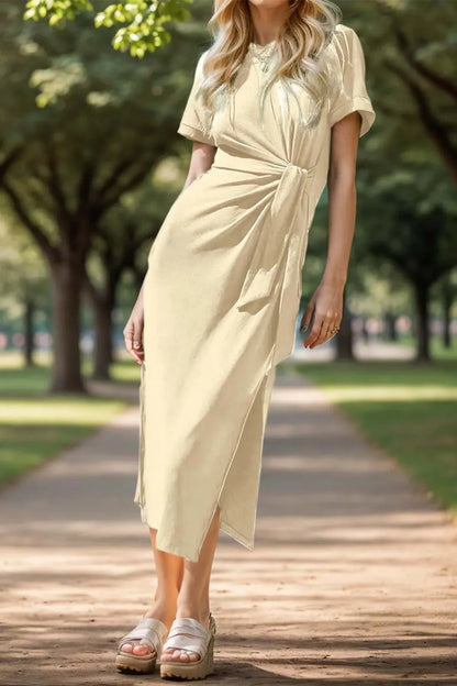 V-Neck Artistic Retro Maxi Dress