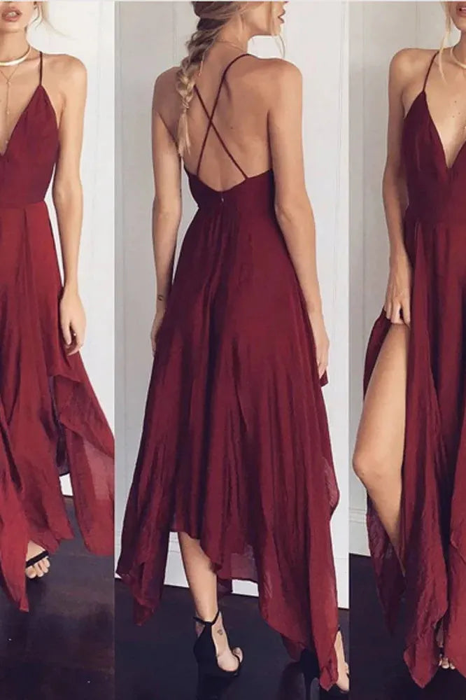 High Split Ball Gown Maxi Dress