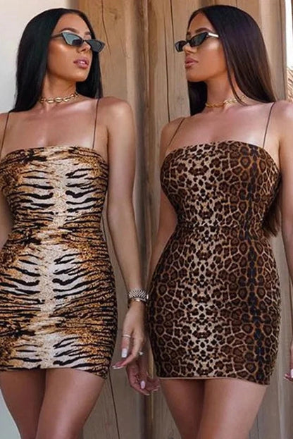 Leopard Print Bodycon Mini Dress