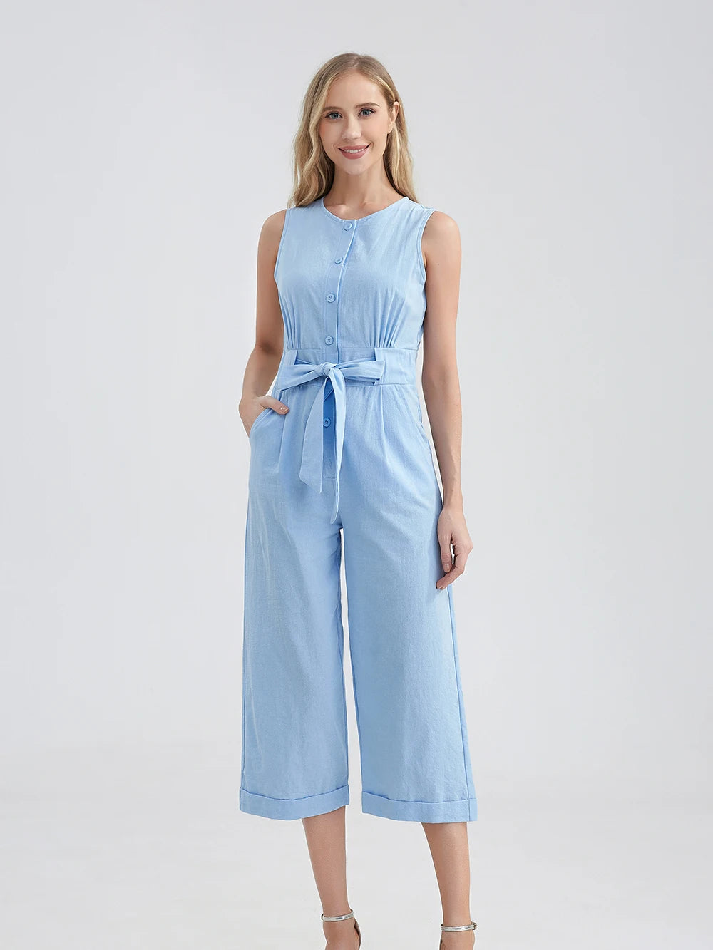 Belted Sleeveless High Street Romper