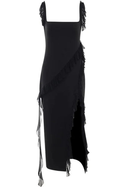 Elegant Backless Irregular Maxi Dress