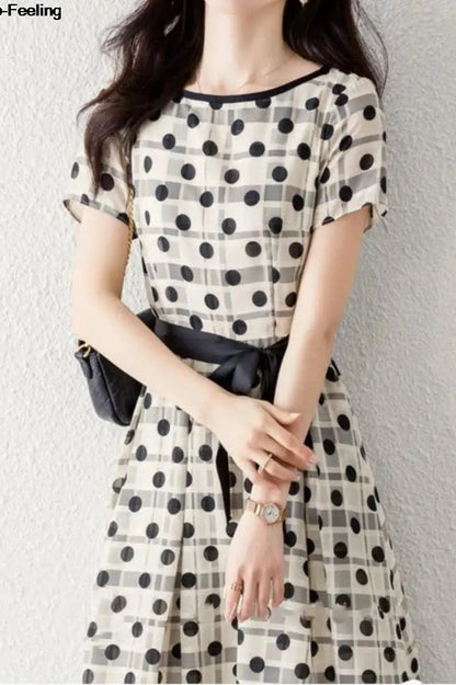 Elegant Polka Dot Mini Dress