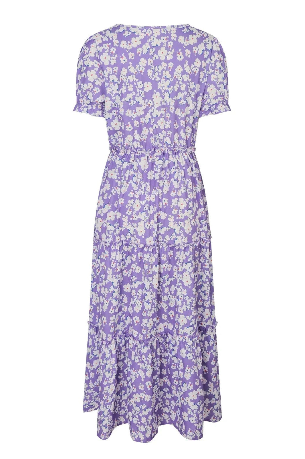 Elegant Floral Puff Sleeve Maxi Dress