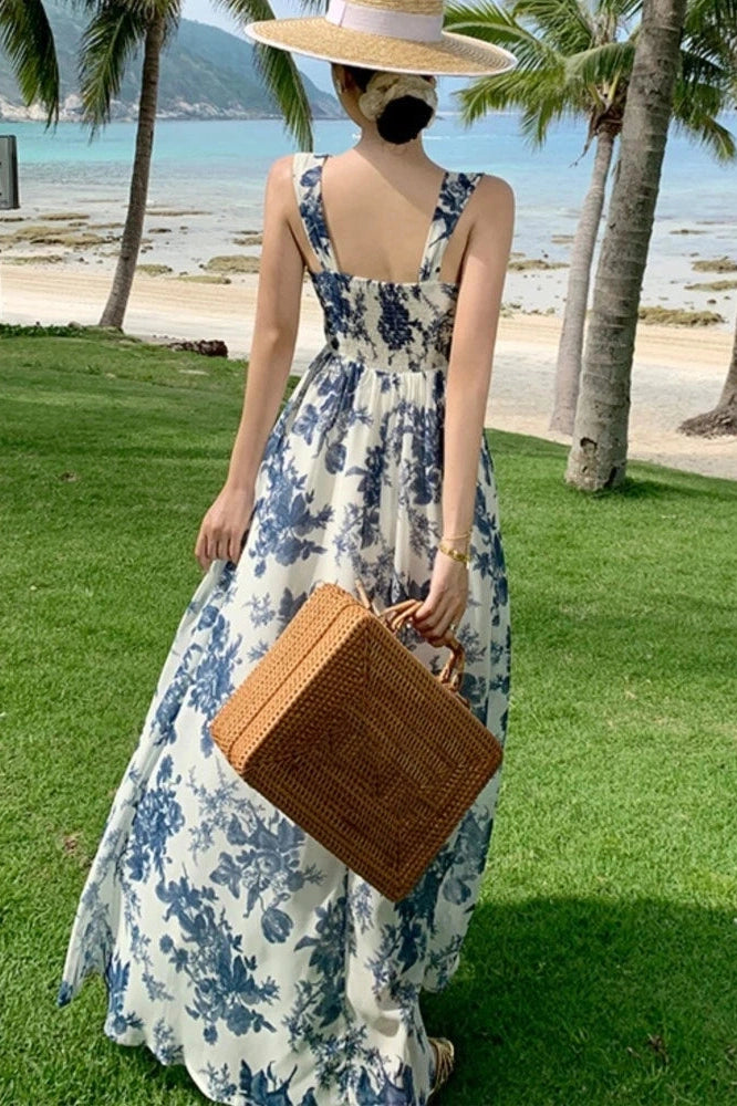 Sleeveless Floral Printed Maxi Dress