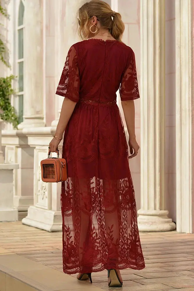 Bohemian Style Embroidered Loose Maxi Dress