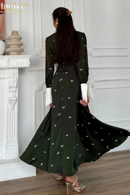 Elegant Long Sleeve Maxi Dress