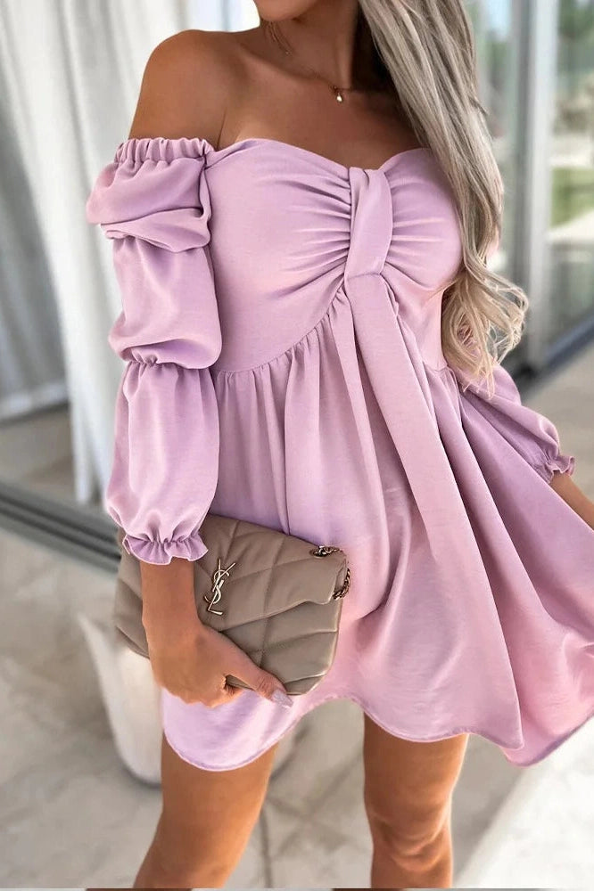 Elegant Off-Shoulder Backless Mini Dress