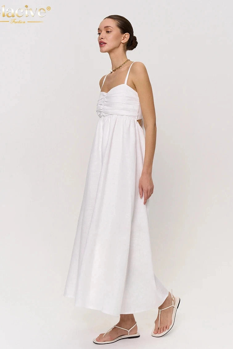 Elegant Cotton Sleeveless Maxi Dress