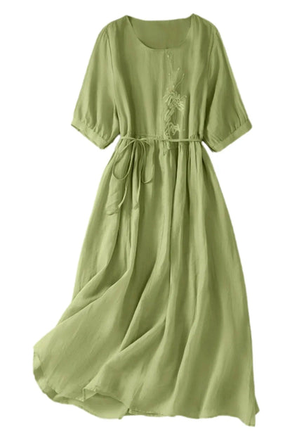 Elegant Slim Cotton Maxi Dress