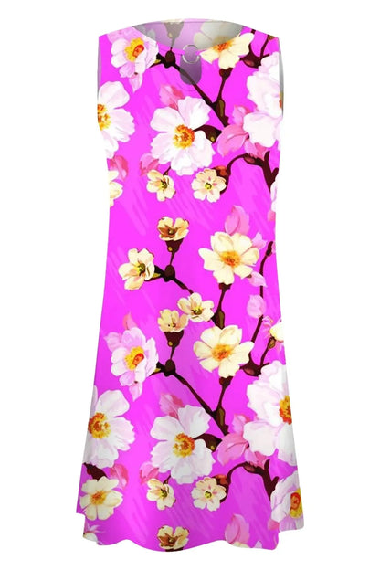 Floral Print Sleeveless Mini Dress