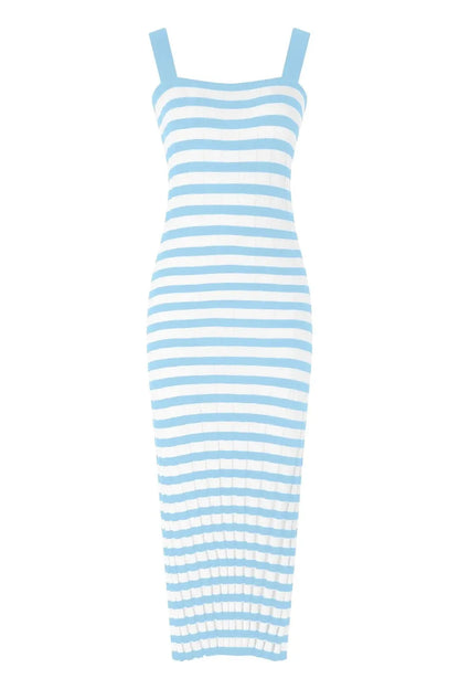 Striped Knit Bodycon Maxi Dress