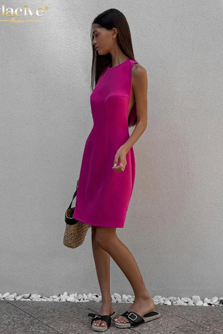 Bodycon O-Neck Sleeveless Mini Dress