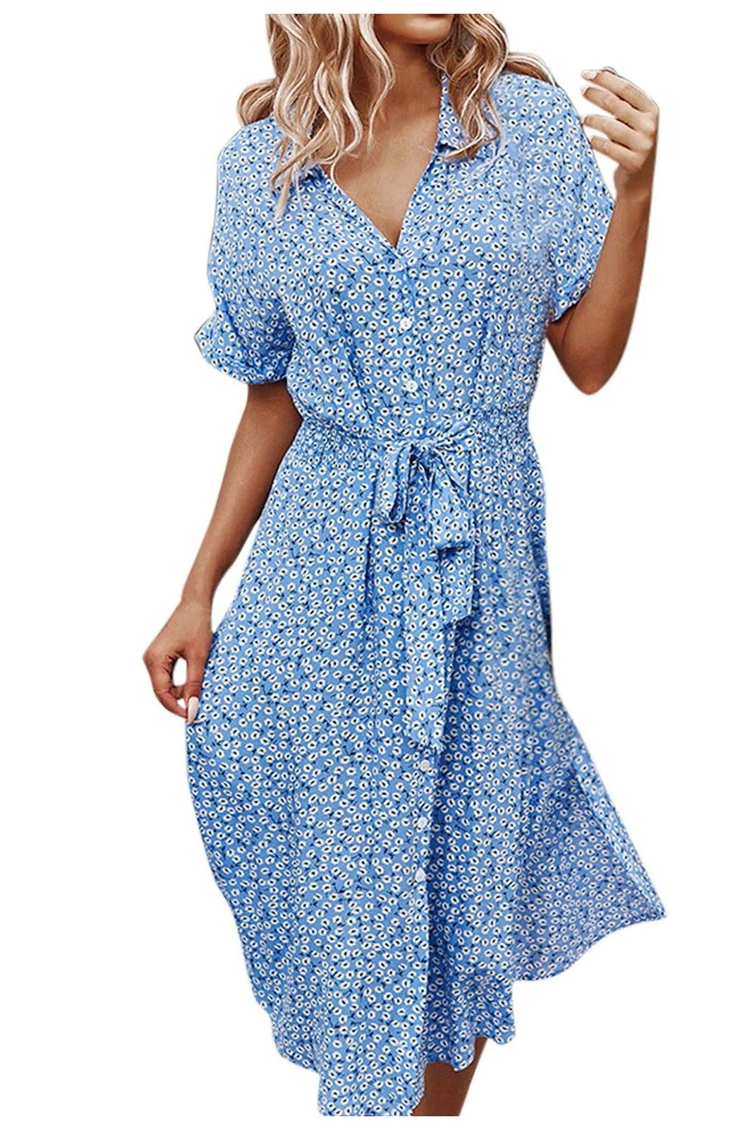 Floral Print  Cover-Up Midi Dress