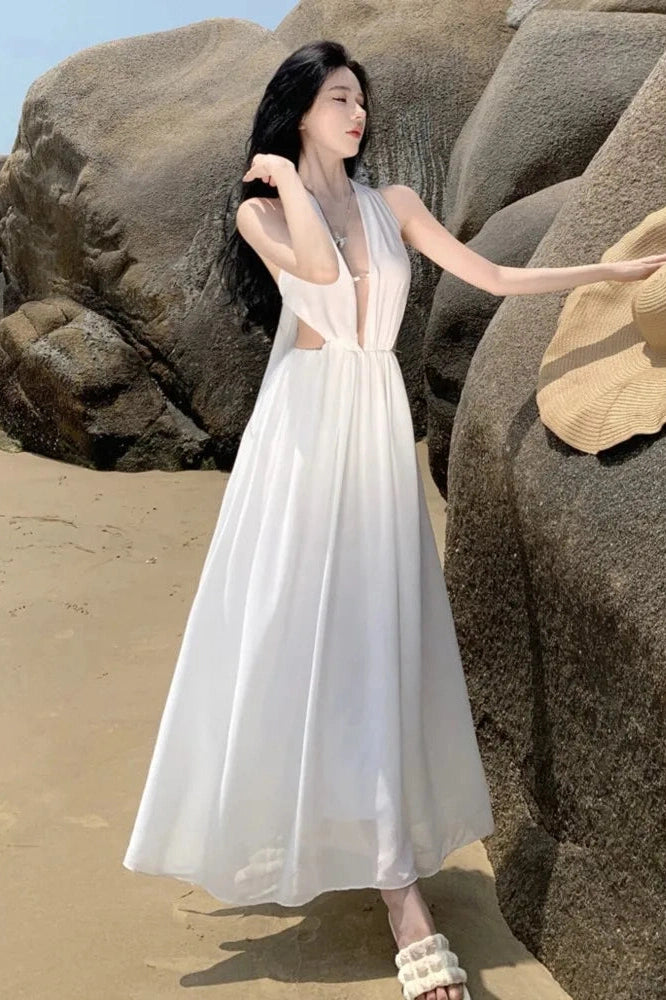 Elegant  V-Neck Maxi Dress