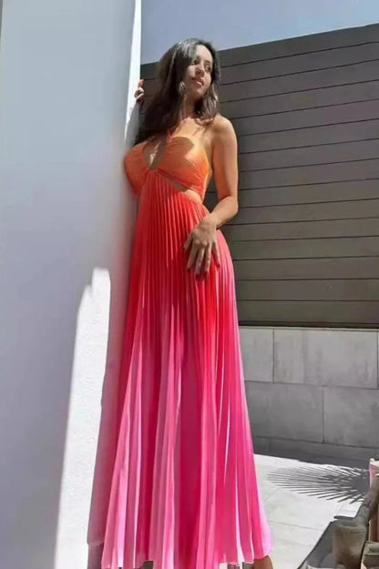 Elegant Strapless Backless Maxi Dress