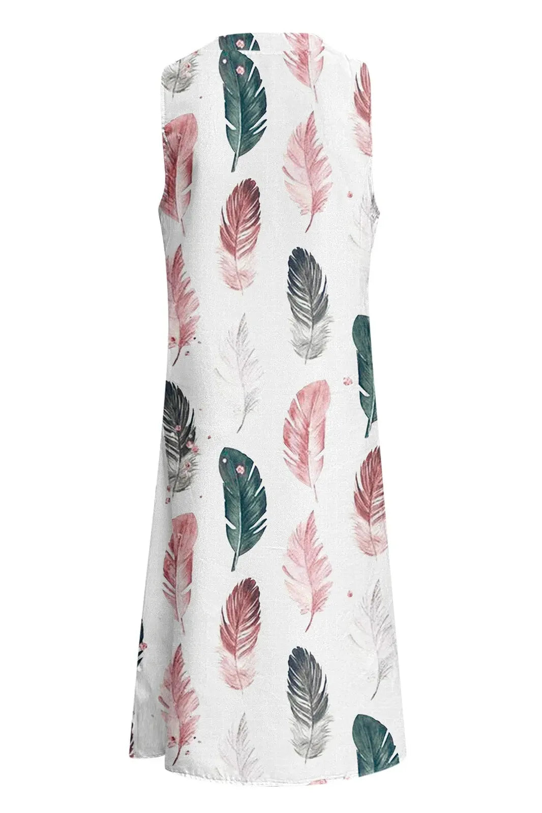 Print V Neck Sleeveless Midi Dress