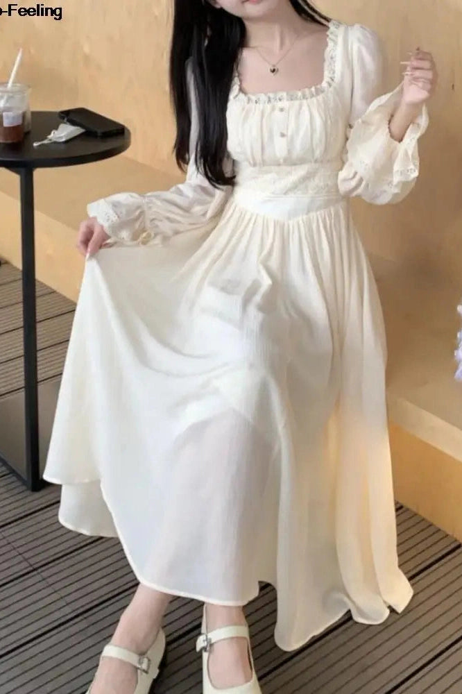 Elegant Long Sleeve Midi Dress