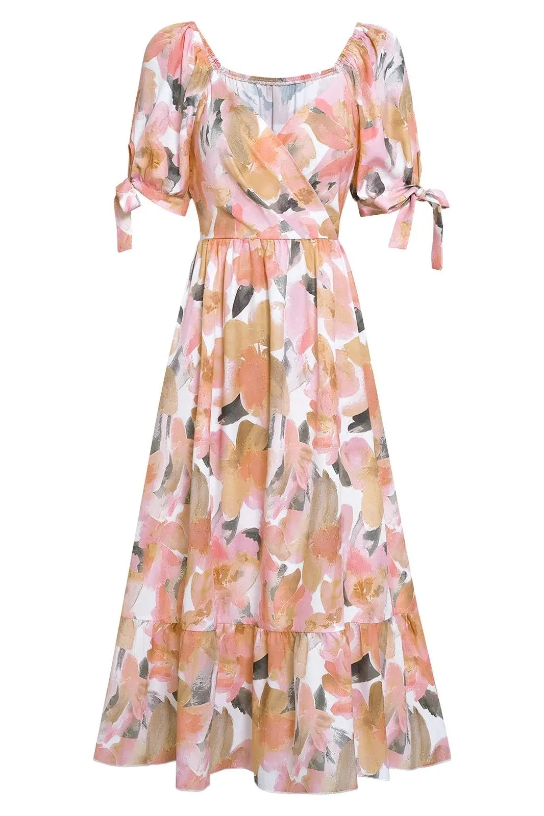 V-Neck Printed Maxi Dress