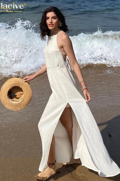 Sleeveless Backless Maxi Dress