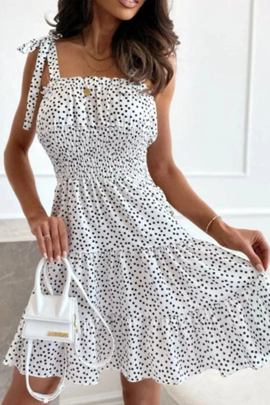 Polka Dot Backless A-Line Mini Dress