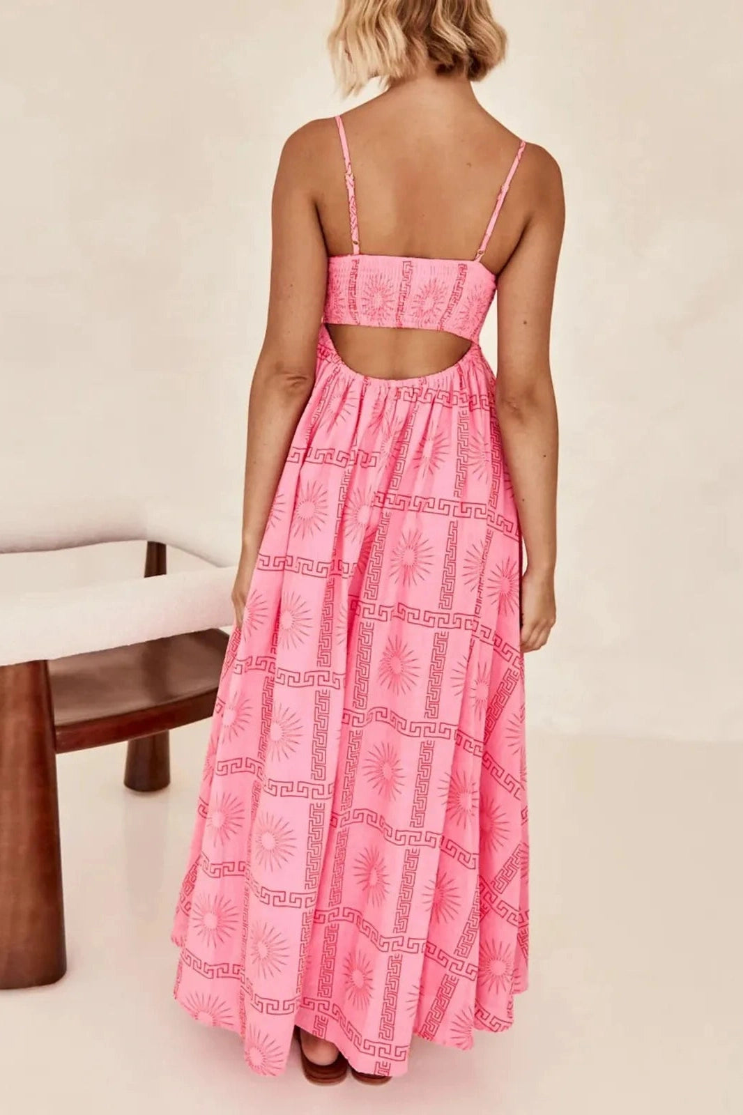 Spaghetti Strap Tie-Waist Maxi Dress