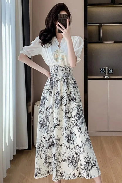 Elegant Patchwork Maxi Dress