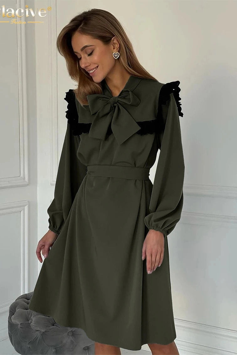 Elegant Long Sleeve Mini Dress