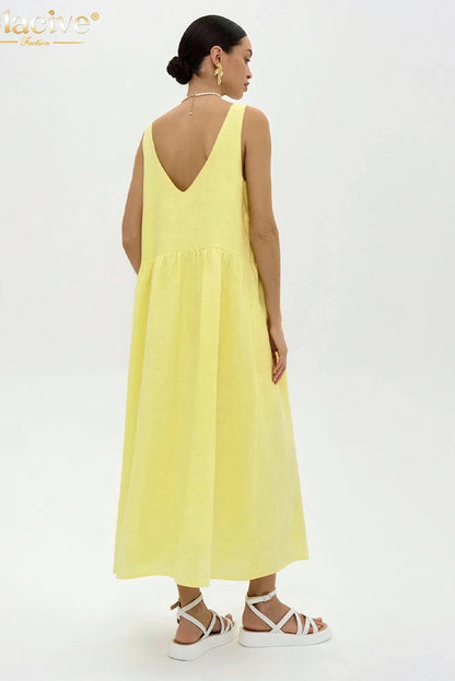 V-Neck Sleeveless Maxi Dress