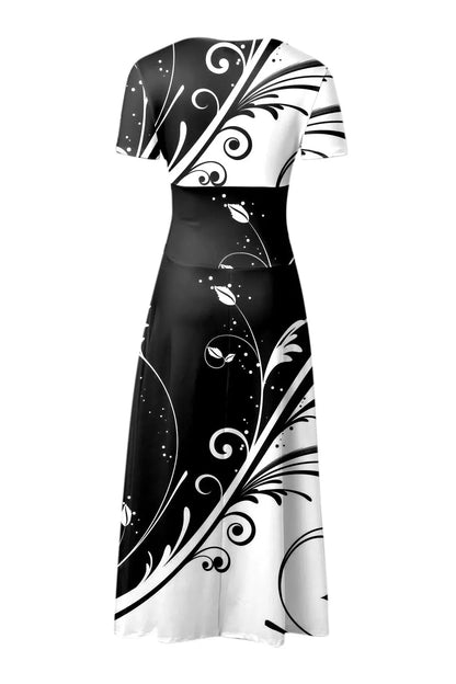 Elegant Short Sleeve Maxi Dress