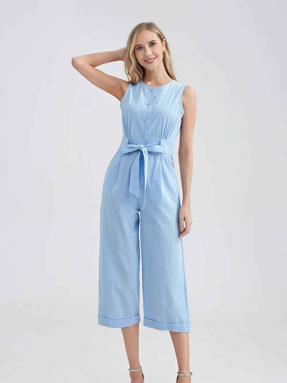 Belted Sleeveless High Street Romper