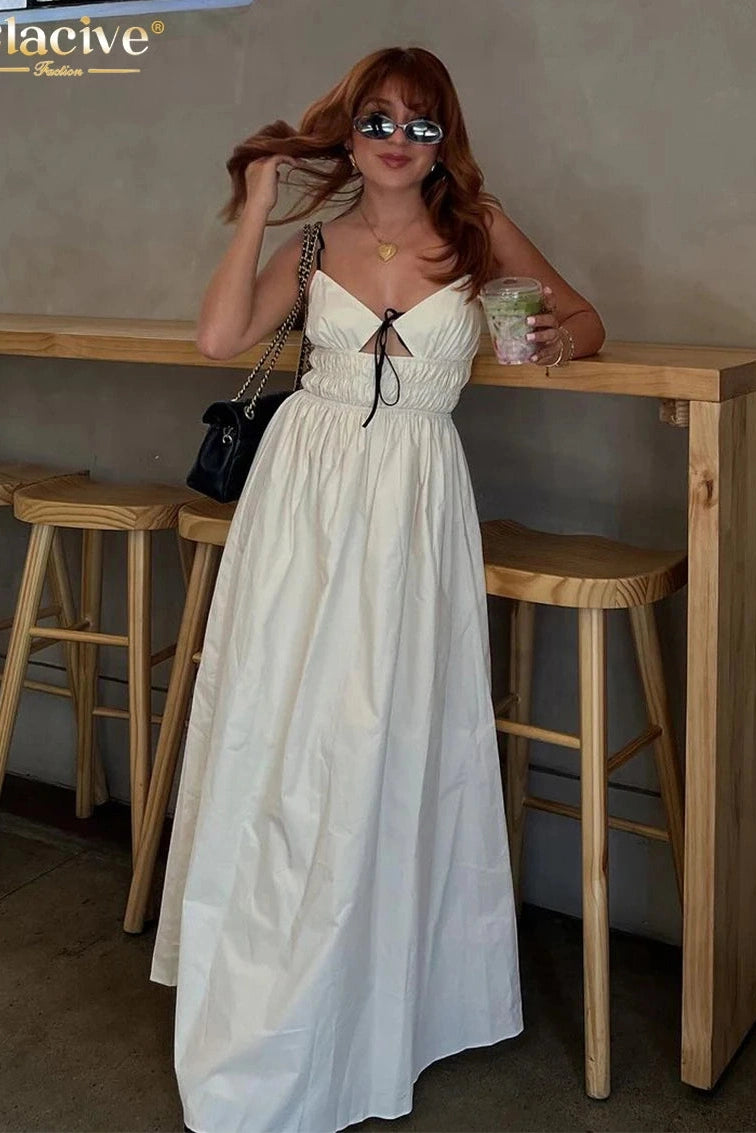 Elegant Cotton Sleeveless Maxi Dress