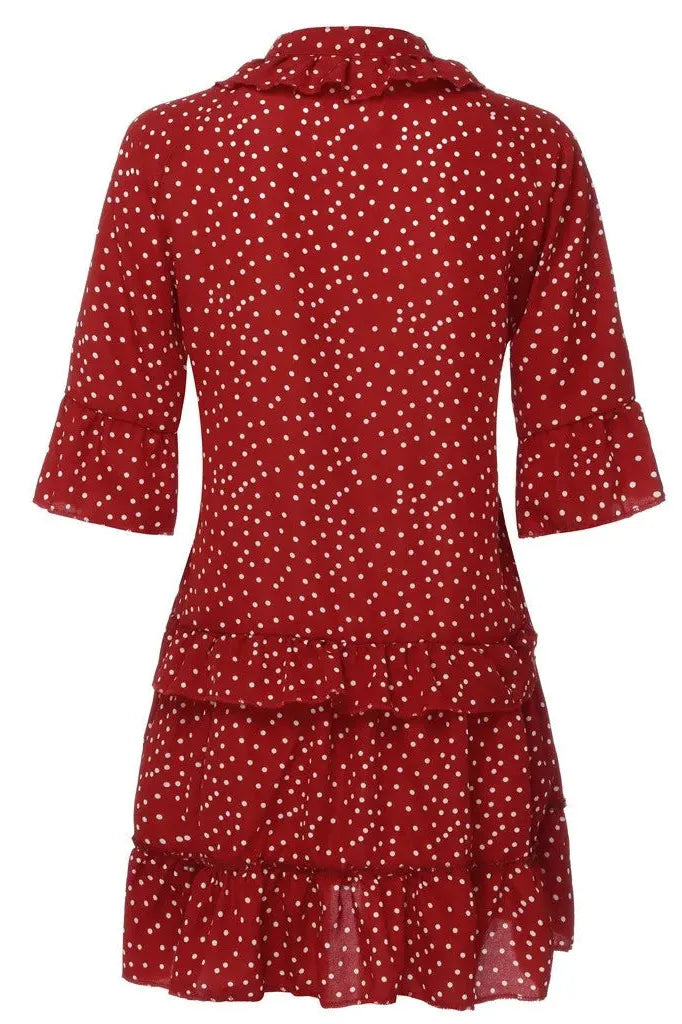 Polka Dot Print Mini Dress