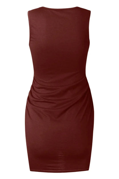 Sleeveless Round Neck Mini Dress